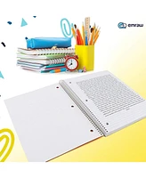 Emraw 3 Subject Spiral Notebooks Pink, Wide Ruled, 120 Sheets White Paper Ideal for Class Assignments, Homework, Planning and General Notes