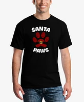 La Pop Art Men's Santa Paws Word T-Shirt