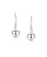 Bling Jewelry Classic Simple Basic Lever Back Round Bead Ball Drop Earrings .925 Sterling Silver