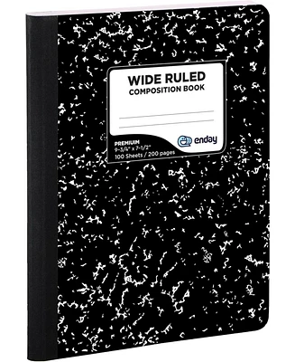 Enday Marble Composition Notebook Wide Ruled Black and White Composition Books 100 Sheets