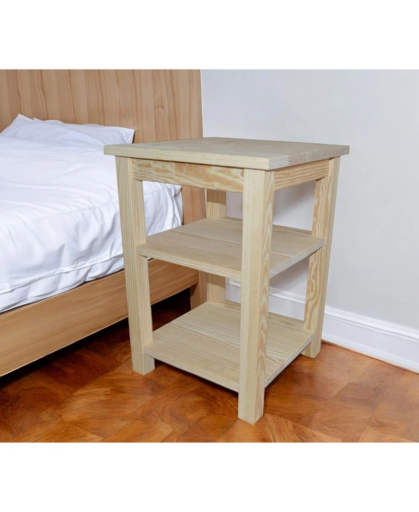 Solid Wood Nightstand for Bedroom Storage and Bedside Organization