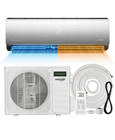 Jinjunye 18000BTU Mini Split Air Conditioner Ductless Inverter Heat Pump, 208-230V 17SEER2, Silver
