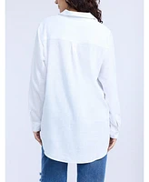 Motherhood Maternity Maternity Long Sleeve Button-Up Poplin Shirt - Motherhood