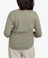 Alfred Dunner Petite Copper Canyon Scattered Sequin Floral Neck Top