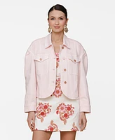 Avec Les Filles Women's Curved-Hem Shacket