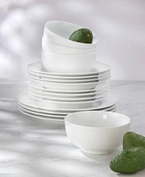 Euro Ceramica Essential Classic Rim 16 Pc. Dinnerware Set, Service for 4