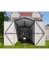 Motorcycle Steel Storage Shed - Grey/White