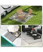 Reversible Outdoor Rug: Waterproof Plastic Straw Carpet for Outdoor and Rv Use