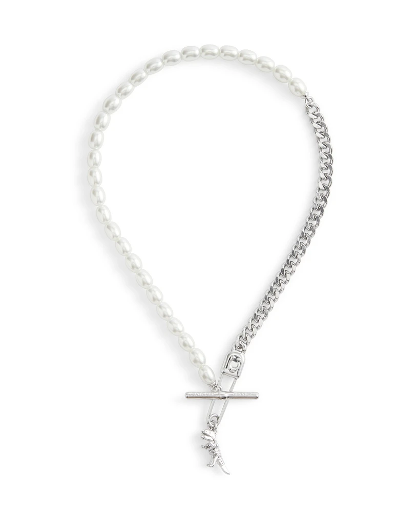 Coach Faux Stone Signature Rexy Safety Pin Choker Necklace