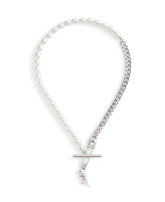 Coach Faux Stone Signature Rexy Safety Pin Choker Necklace