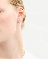 Coach Signature Quilted Heart Bag Stud Earrings
