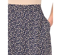 CeCe Women's Floral-Print A-Line Midi Skirt