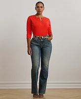 Lauren Ralph Plus Cotton Jersey Three-Quarter-Sleeve Tunic