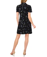 CeCe Women's Short-Sleeve Floral-Print Polo Dress