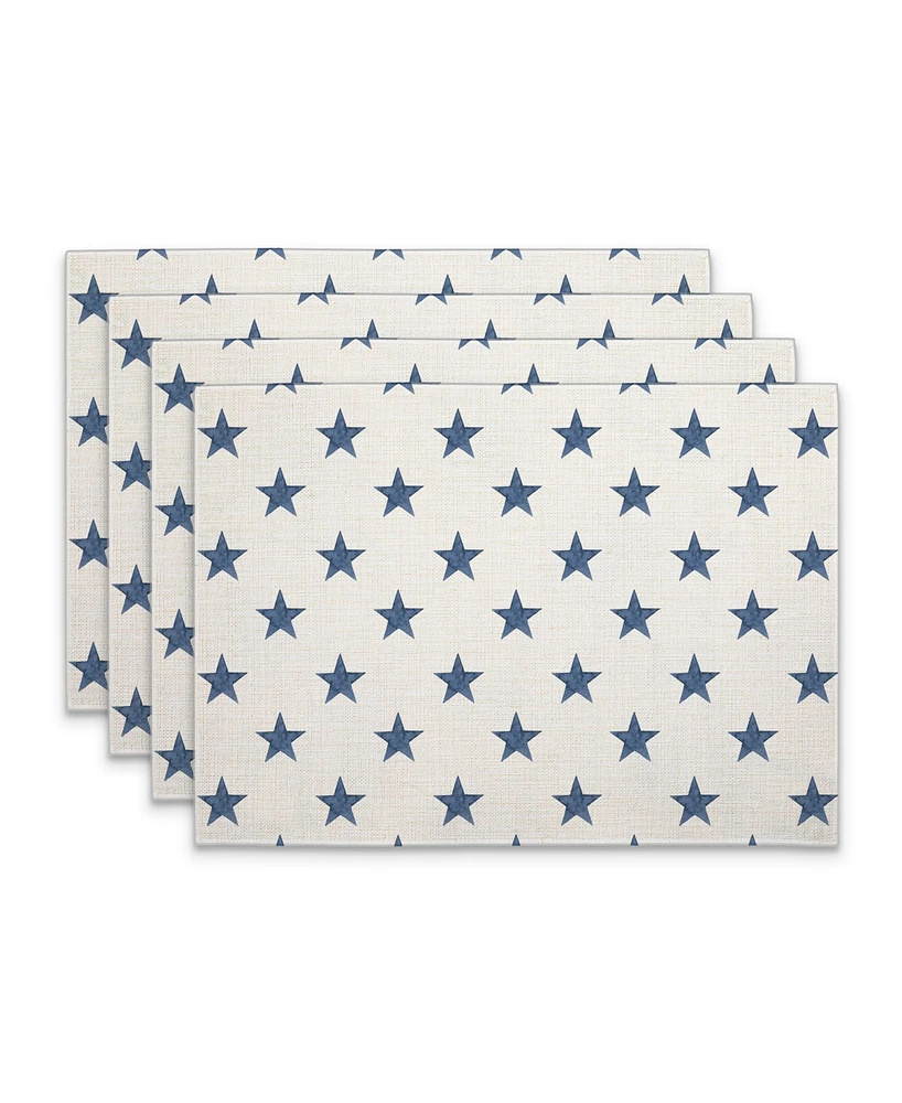 CounterArt Denim Stars Premier Fabric Placemats, Set of 4