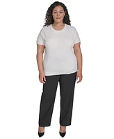 Calvin Klein Plus Textured Short-Sleeve Sweater