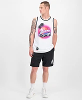 Hugo by Boss Men's Miami Drapes Slim Fit Textured Graphic Tank