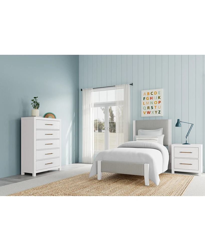 Catriona 3pc Bedroom Set (Twin Upholstered Bed, Chest & 2-Drawer Nightstand), Created for Macy's