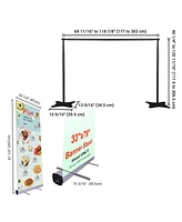10x10 Ft Backdrop Stand & Roll Up Banner Stand Kit Tradeshow Exhibition Events