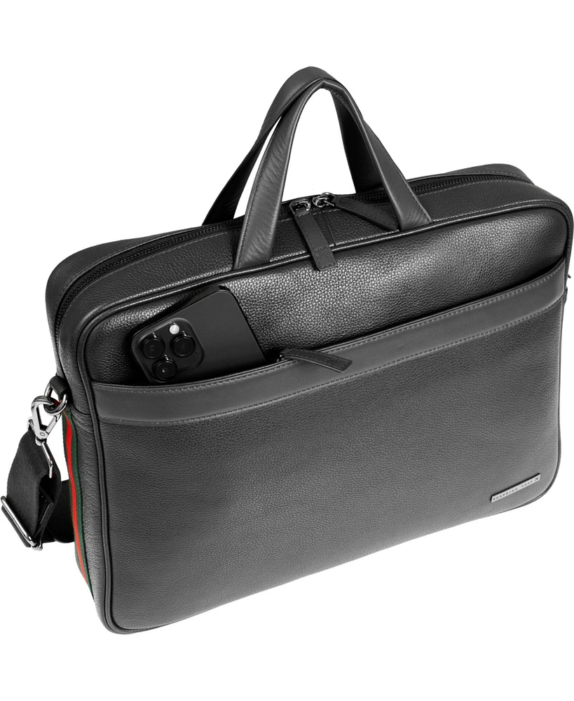The Hey Handsome 18in Pebble Grain Genuine Leather Briefcase
