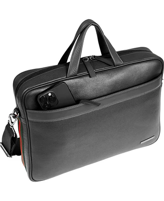 The Hey Handsome 18in Pebble Grain Genuine Leather Briefcase