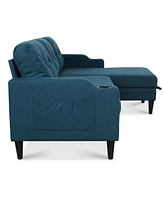 Spacious and Comfortable Modern Sofa with Built-In Storage and Adjustable Leg Rest