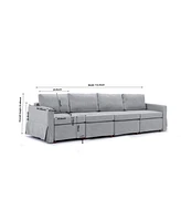 4 Seat Module Sectional Sofa Couch, Cushion and Back Cushion Removable and Washable,Light Grey