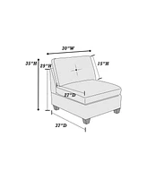 6-piece Chenille Modular Sectional with Ottoman