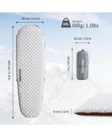 Naturehike Ultralight Insulated Sleeping Pad with R5.8, 3.2in Thickened Patchworkable Inflatable Double Sleeping Mat for Camping, Hiking