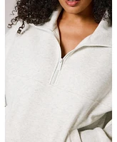 Lovall Women's All Szn Oversized 1/4 Zip Sweatshirt