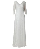 Alie Street London Women's Anya 3/4 Sleeve V-Neck Lace Bridal Gown