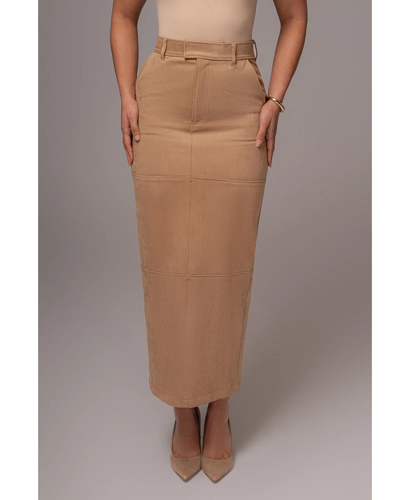 Jluxlabel Women's Joy Suede Maxi Skirt