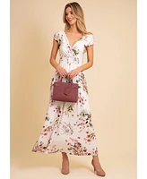 Alie Street London Women's Sophia V-Neck Short Sleeve Maxi Dress