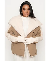 Jluxlabel Women's Contrast Sherpa Jacket