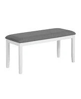 6-Piece Grey & White Dining Set with Bench