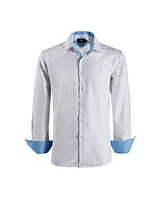 Elie Balleh Big Boys White Micro Ditsy Print Slim Fit Shirt for