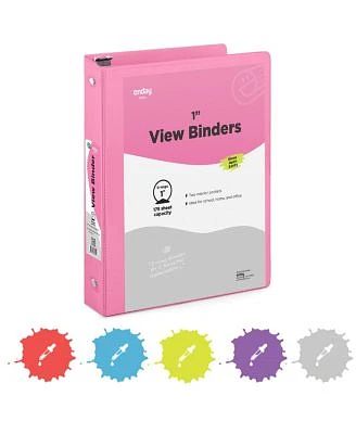 Enday 3 Ring Binder With Clear View Cover 2 Inside Pockets X2013 Heavy Duty Durable Binder For School Supplies Office Organization Or Home Use X2013 Colored Binder For Documents Notes Reports More