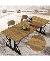 Tribesigns 70.47" Rectangular Dining Table, Industrial-Style Kitchen Table for 6-8 People with Metal Frame, Multi-Purpose Table for Dining Room,