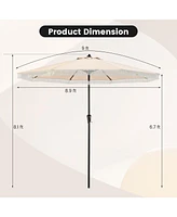 9 Ft Patio Umbrella with Sun-Protective Canopy for Patio Garden Pool