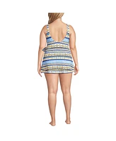 Lands' End Plus Side Tie Mini Swim Dress Swimsuit