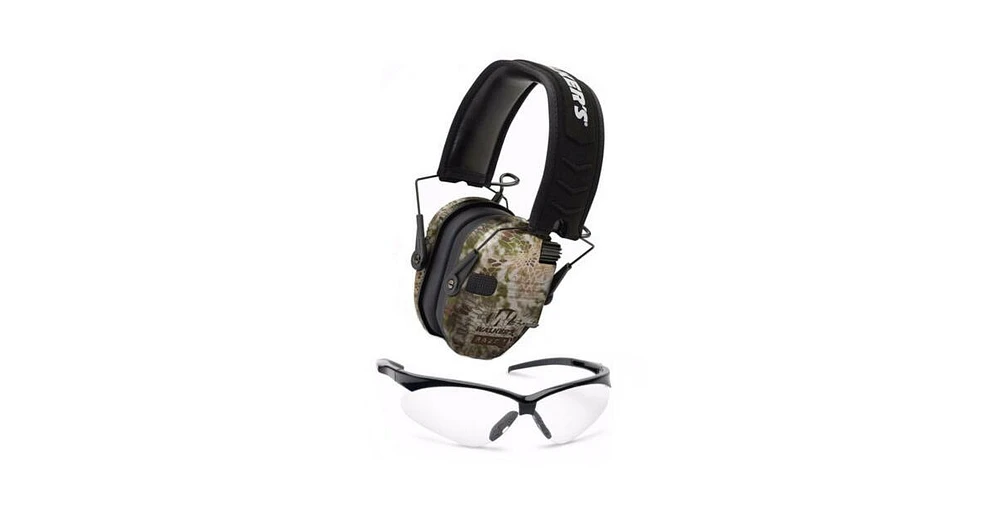 Walker's Razor Slim Electronic Hearing Muffs (Camo) and Shooting Glasses Kit