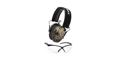 Walker's Razor Slim Electronic Hearing Muffs (Camo) and Shooting Glasses Kit