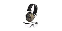 Walker's Razor Slim Electronic Hearing Muffs (Camo) and Shooting Glasses Kit