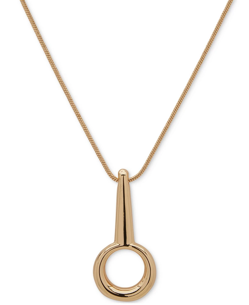 Anne Klein Gold-Tone Oval Linear Pendant Necklace, 32" + 3" extender
