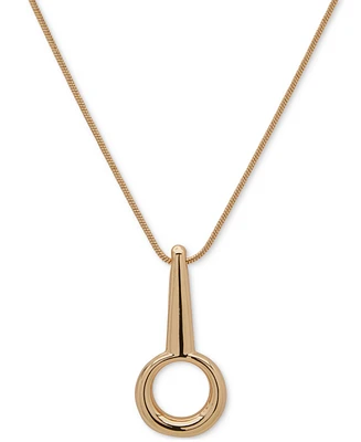 Anne Klein Gold-Tone Oval Linear Pendant Necklace, 32" + 3" extender