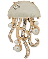 Anne Klein Gold-Tone Mixed Stone Jellyfish Pin