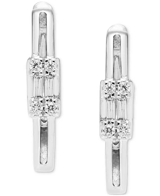 Diamond Hoop Earrings (1/6 ct. t.w.) in 10k White Gold