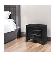 Three Drawer Solid Wood Nightstand – Functional and Elegant Bedroom Storage Solution