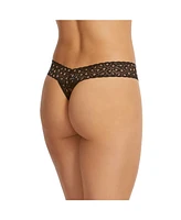 Hanky Panky Women's Crossdyed Leopard Low Rise Thong Panty 3 pack