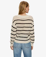 Sanctuary Women's Airy Openwork V-Neck Sweater